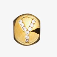 Lovelinks Gold Plated Silver Clear Cubic Zirconia Y Bead