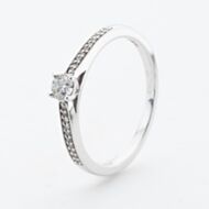 9ct White Gold 0.20ct Diamond Shoulder Set Solitaire Ring CRG01-020-9W