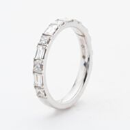 9ct White Gold Princess & Baguette Cut Diamond Half Eternity Ring XPB-260-090-9W-H/I-6506