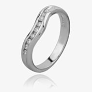 Platinum 3mm Channel-set Diamond Dipped Wedding Ring 4173/PL/DQ10