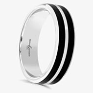 Brown & Newirth Dalston Platinum Black Ceramic 5mm Ring C6ANFP32 5.0