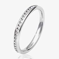18ct White Gold 2.5mm Full Channel Set Diamond Wedding Ring WG5/2.5R125 18W HSI 