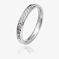 18ct White Gold 2.5mm Diamond Grain Set Court Wedding Ring WG10/2.5R125 18W HSI