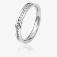 18ct White Gold 2.0mm Channel Set Diamond Flat Court Wedding Ring WGH2/2R125 18W HSI