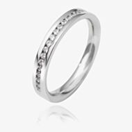 9ct White Gold 3.0mm Channel Set Diamond Flat Court Wedding Ring WGH2/3R125 9W HSI