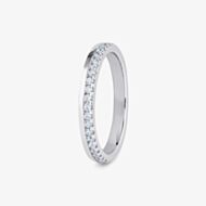 Platinum 0.20ct Brilliant Cut Diamond Offset Ring OSW-270-050-020-PT (O.5)