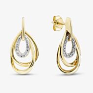 Pure Brilliance Gold Plated 0.12ct Lab Grown Diamond Triple Oval Earrings LGE47086