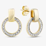 Pure Brilliance Gold Plated 0.25ct Lab Grown Diamond Open Circle Earrings LGE47088