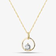 Pure Brilliance Gold Plated 0.25ct Lab Grown Diamond Open Circle Necklace LGP46865-25