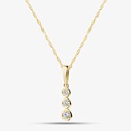 Pure Brilliance Gold Plated 0.15ct Lab Grown Diamond Triple Drop Necklace LGP46752-15