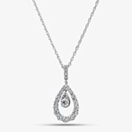 Pure Brilliance Sterling Silver 1.00ct Lab Grown Diamond Teardrop Pendant LGP46727-100SF