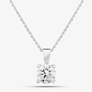 18ct White Gold Certified Lab Grown 1.50ct Brilliant Cut Diamond Pendant Necklace 514NW-W013