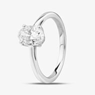 14ct White Gold Certificated Lab Grown 1.00ct Oval-Cut Diamond Solitaire Ring TH058402R
