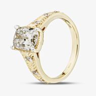 Pure Brilliance 14ct Yellow Gold Certified 2.10ct Cushion Cut Lab Grown Diamond Ring LGR47672-210