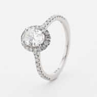 Platinum Certified 1.06ct Oval Cut Shoulder Set Solitaire Ring 31163/135 O