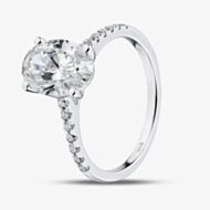Pure Brilliance Platinum 2.20ct Oval Cut Lab Grown Diamond Shoulder Set Solitaire Ring LGR35520-220SF