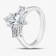 Platinum Certificated 2.62ct Lab Grown Marquise Cut Diamond Shoulder Set Solitaire Ring MISC 3