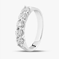 9ct White Gold Lab Grown 1.00ct Brilliant Cut Diamond Half Eternity Ring LGR5555-100 (WG)
