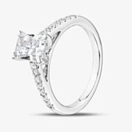 Pure Brilliance 9ct White Gold 1.20ct Radiant Cut Lab Grown Diamond Shoulder Set Ring LGR35521-120RN