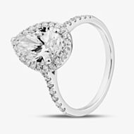Pure Brilliance 9ct White Gold Certified 2.40ct Pear Cut Lab Grown Diamond Halo Ring LGR43491-240SF