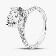 Pure Brilliance 9ct White Gold Certified 4.50ct Lab Grown Diamond Shoulder Set Solitaire Ring LGR43483-450SF