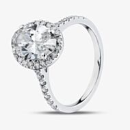 Pure Brilliance 9ct White Gold 2.40ct Oval Lab Grown Diamond Halo Ring LGR43490-240SF (WG)