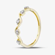 Pure Brilliance 9ct Yellow Gold 0.15ct Diamond Wave Ring THR43954-15NJ (YG)