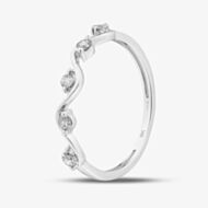 Pure Brilliance 9ct White Gold 0.15ct Lab Grown Diamond Wave Ring THR43954-15NJ (WG)
