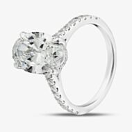 Pure Brilliance 9ct White Gold 3.50ct Lab Grown Diamond Shoulder Set Solitaire Ring LGR46906-350SF (WG)(CERT)
