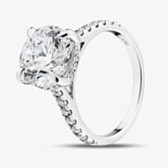Pure Brilliance 9ct White Gold 4.50ct Round Cut Lab Grown Diamond Shoulder Set Solitaire Ring LGR46907-450SF (WG)(CERT)