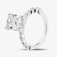 Pure Brilliance 9ct White Gold 3.50ct Radiant Cut Lab Grown Diamond Shoulder Set Solitaire Ring LGR47397-350NEW (WG)(CERT)