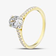 Pure Brilliance 9ct Yellow Gold 1.20ct Oval Cut Diamond Shoulder Set Solitaire Ring LGR35520-120SF (YG)(CERT)