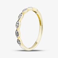Pure Brilliance 9ct Yellow Gold 0.10ct Certificated Round Cut Lab Grown Diamond Shaped Half Eternity Ring LGR48746-B