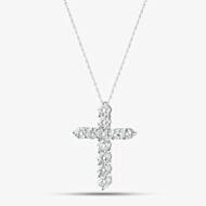 Pure Brilliance 9ct White Gold 1.00ct Lab Grown Diamond Cross Necklace LGP40662-100 (WG)