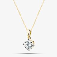 Pure Brilliance 9ct Yellow Gold 1.00ct Lab Grown Diamond Solitaire Pendant Necklace LGP3119-100AN (YG)