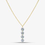 9ct Yellow Gold 1.00ct Lab Grown Diamond Four Drop Pendant Necklace LGN47032-100
