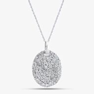 Pure Brilliance 9ct White Gold Certified 1.00ct Lab Grown Diamond Oval Pendant Necklace LGP45518-100 (WG)