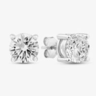 9ct White Gold 3.00ct Certified Lab Grown Brilliant Cut Diamond Stud Earrings LGE2534-300AP (WG)