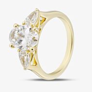 18ct Yellow Gold Certificated 2.58ct Lab Grown Oval Cut Diamond Three Stone Ring MISC 4