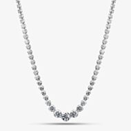 9ct White Gold Certified 10.00ct Lab Grown Diamond Graduated Tennis Necklace LGN23469-1000SF