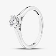 Silver 0.50ct Certificated Round Cut Lab Grown Diamond Solitaire Ring LGR44406-50SF (SIL)(CERT)