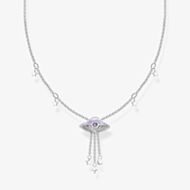 THOMAS SABO Silver UFO Stars Purple Enamel Necklace KE2197-041-21-L45V
