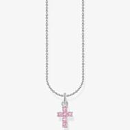 THOMAS SABO Pink Cubic Zirconia Cross Necklace KE2226-051-9-L45V