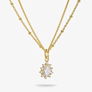 THOMAS SABO Classics 18ct Yellow Gold Plated Cubic Zirconia Double Chain Pendant KE2294-M01-14-L45V
