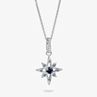THOMAS SABO Sterling Silver & Blue Crystal Star Pendant KE2394-166-1-L50