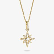 THOMAS SABO 18ct Yellow Gold Plated Cubic Zirconia Star Pendant KE2394-M01-14-L50