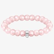 THOMAS SABO As We Love 19cm Rose Quartz Oval Bead Bracelet X0292-034-9-L19