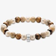 THOMAS SABO Silver Beads Ecru Stone Bracelet X0293-014-7