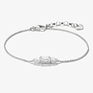 THOMAS SABO Bold Elegance Silver Three Stone Cubic Zirconia Bracelet A2221-051-14-L19V