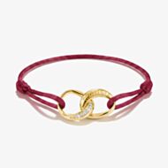 THOMAS SABO Together Red Textile Cubic Zirconia Intertwined Bracelet A2236-M03-10